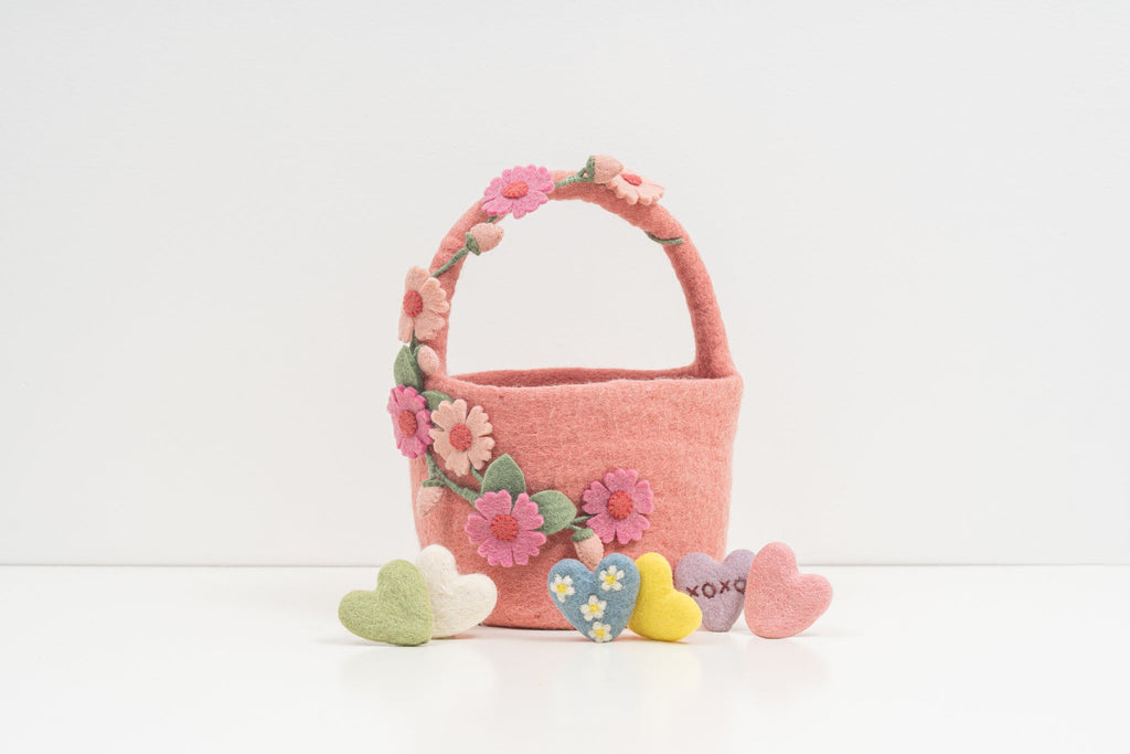 Felt Cherry Blossom Bucket