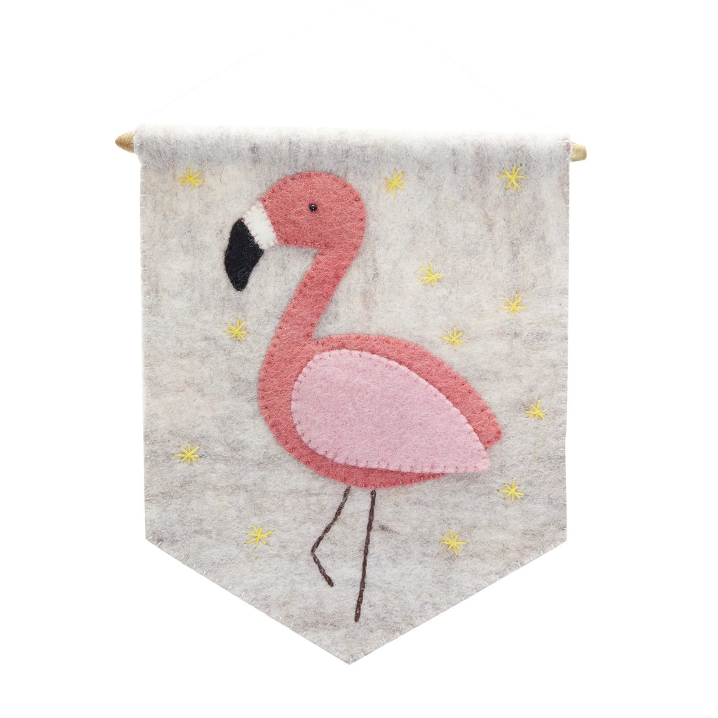 Felt Flamingo Banner Flag