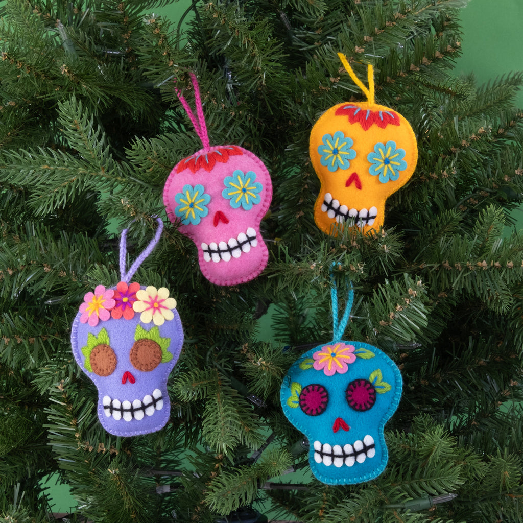 Felt Sugar Skull Ornament