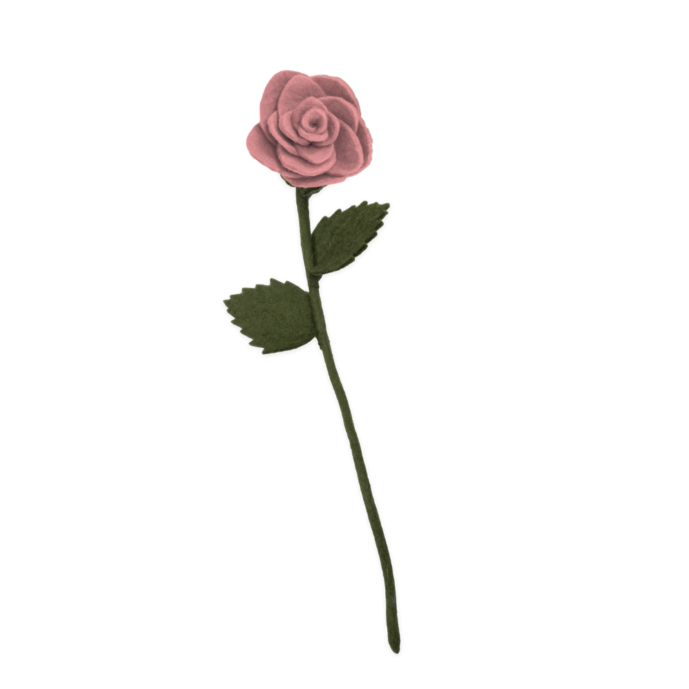Felt Long Stem Rose