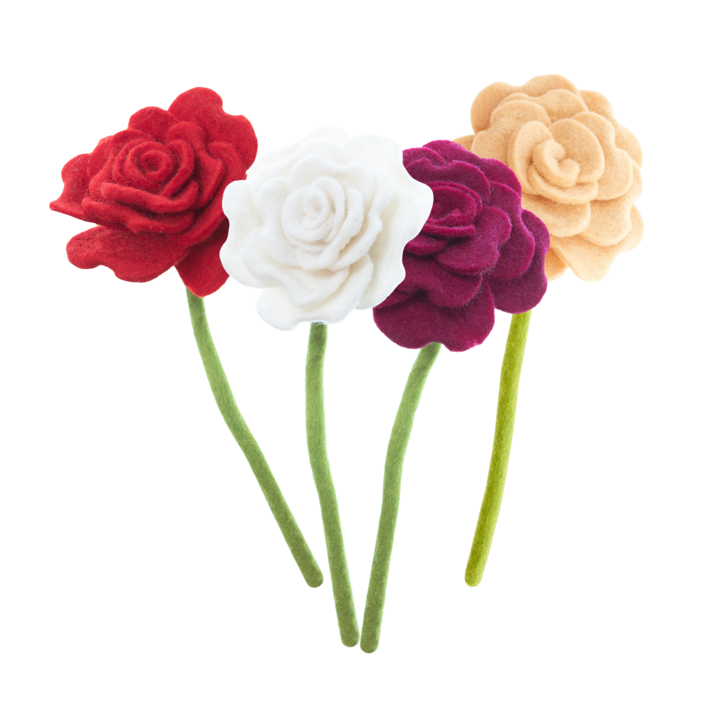 Felt Blooming Rose Stem