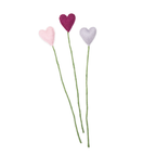 Rainbow Felt Heart Stems