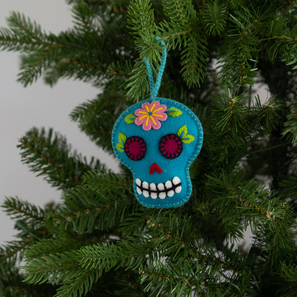 Felt Sugar Skull Ornament