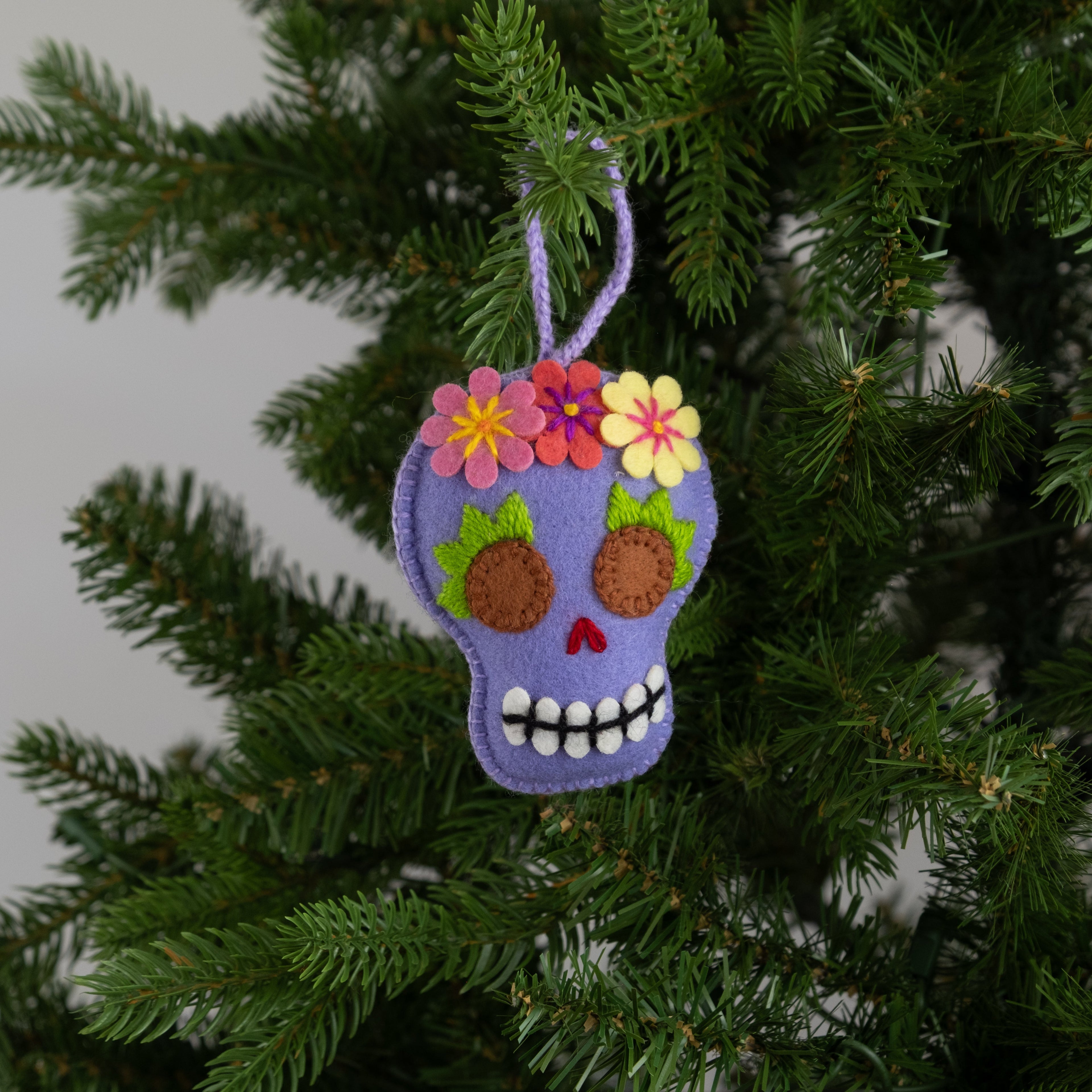 Felt Sugar Skull Ornament