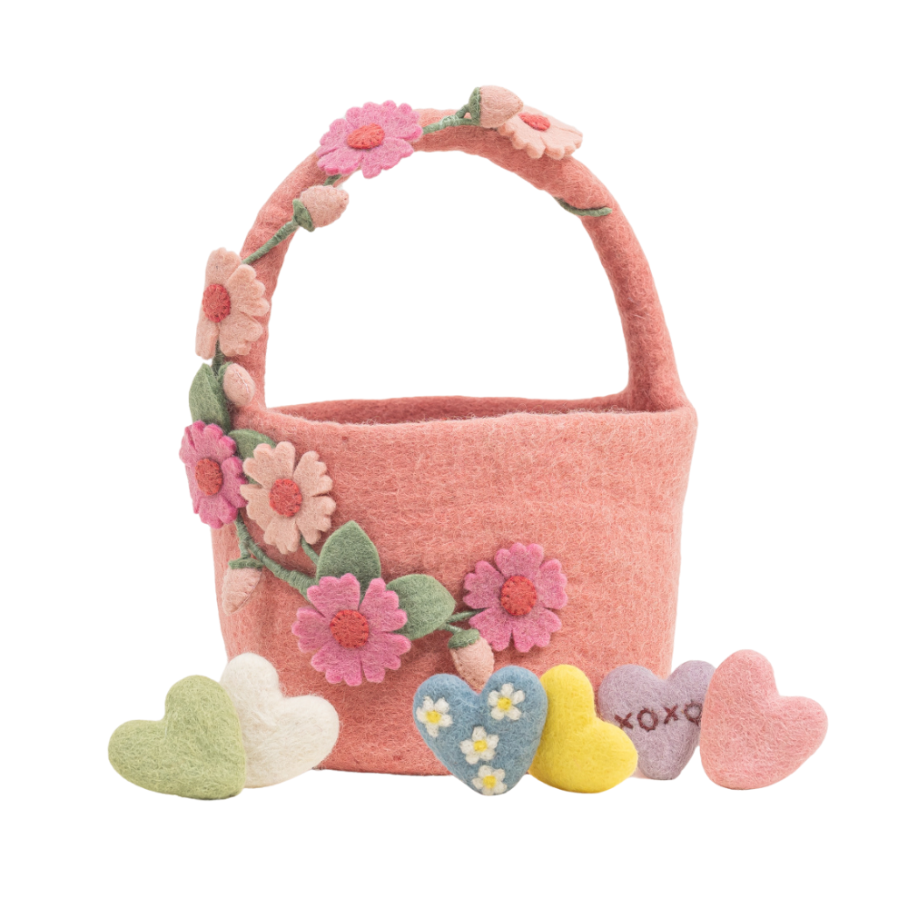 Felt Cherry Blossom Bucket