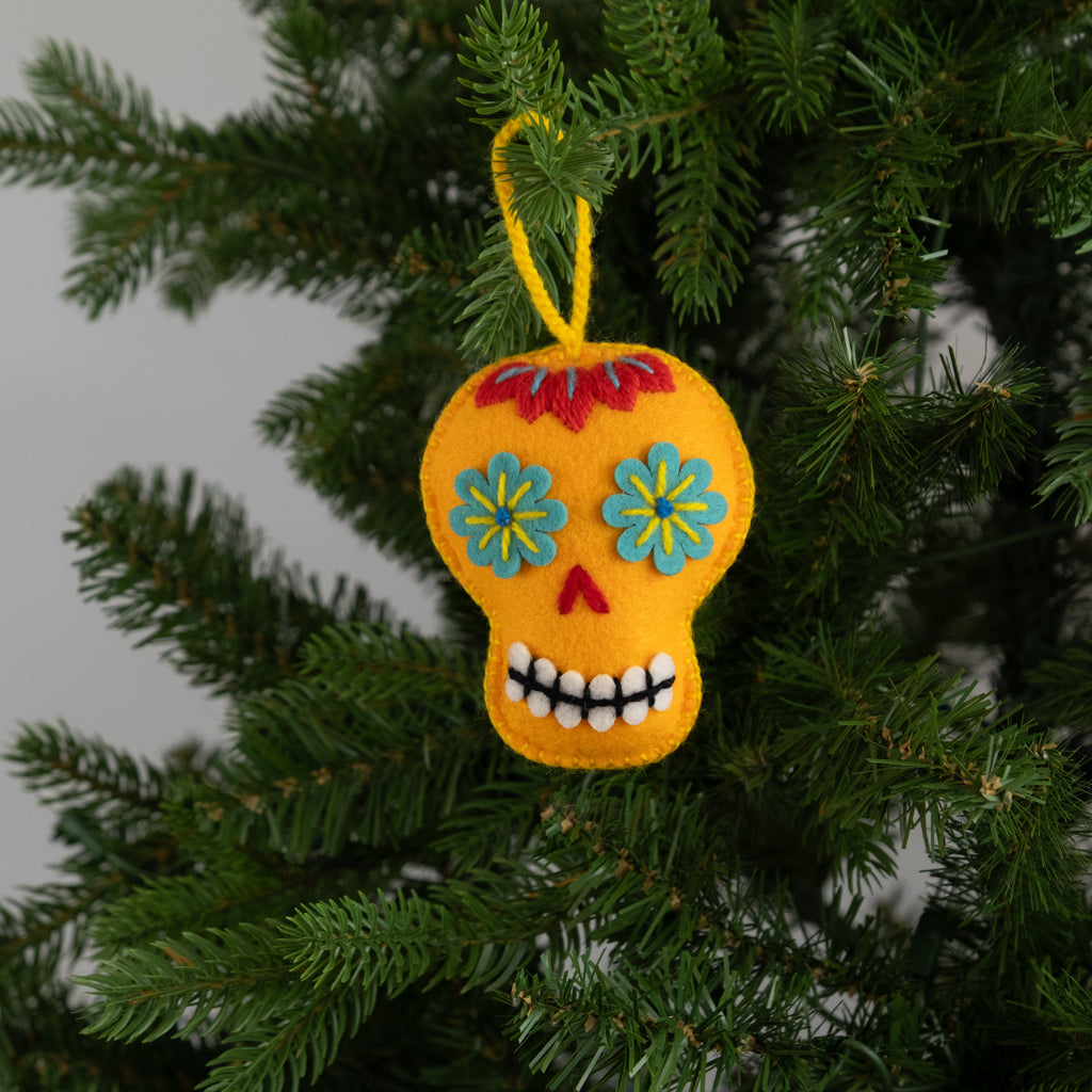 Felt Sugar Skull Ornament
