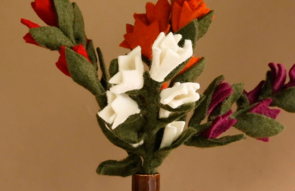 Felt Indian Paintbrush Flowers