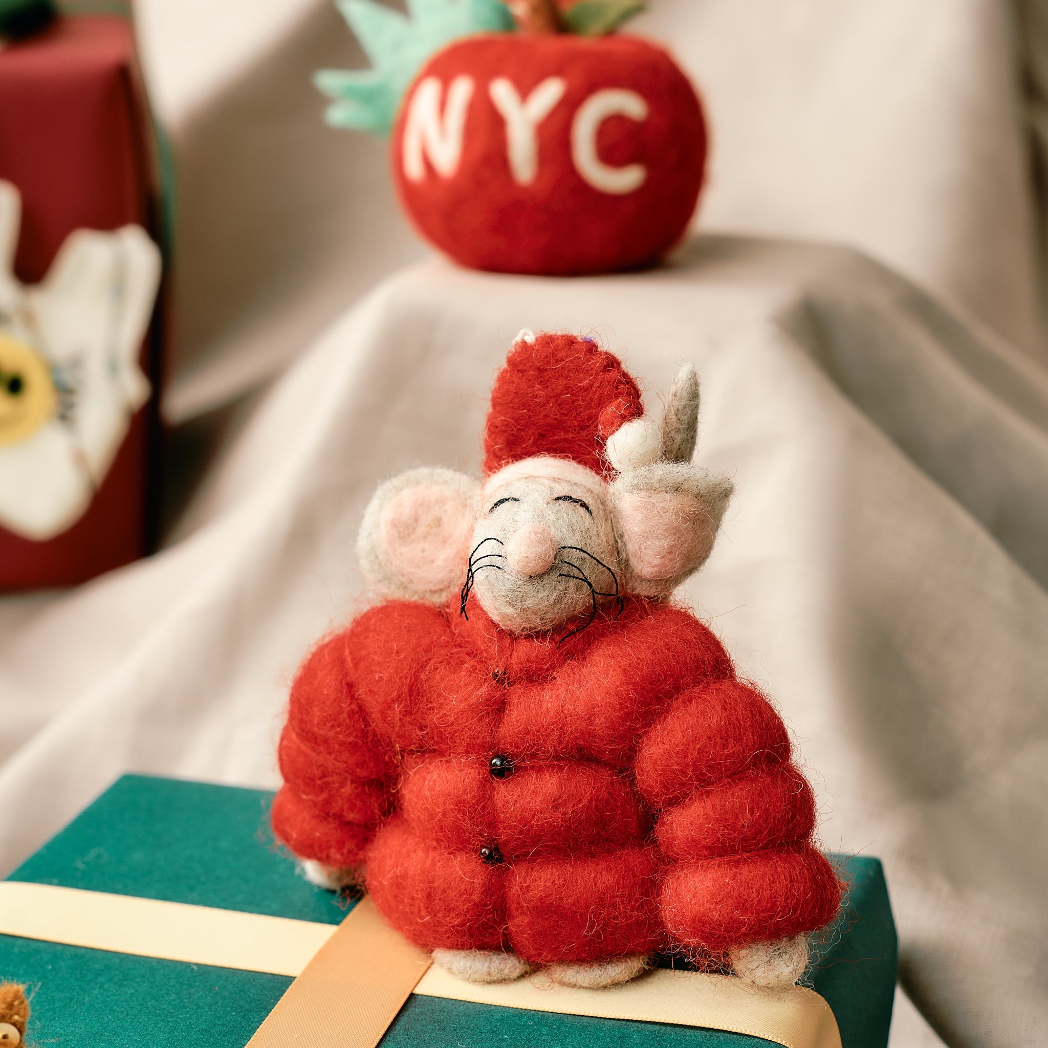 Santa Hat Mouse Ornament