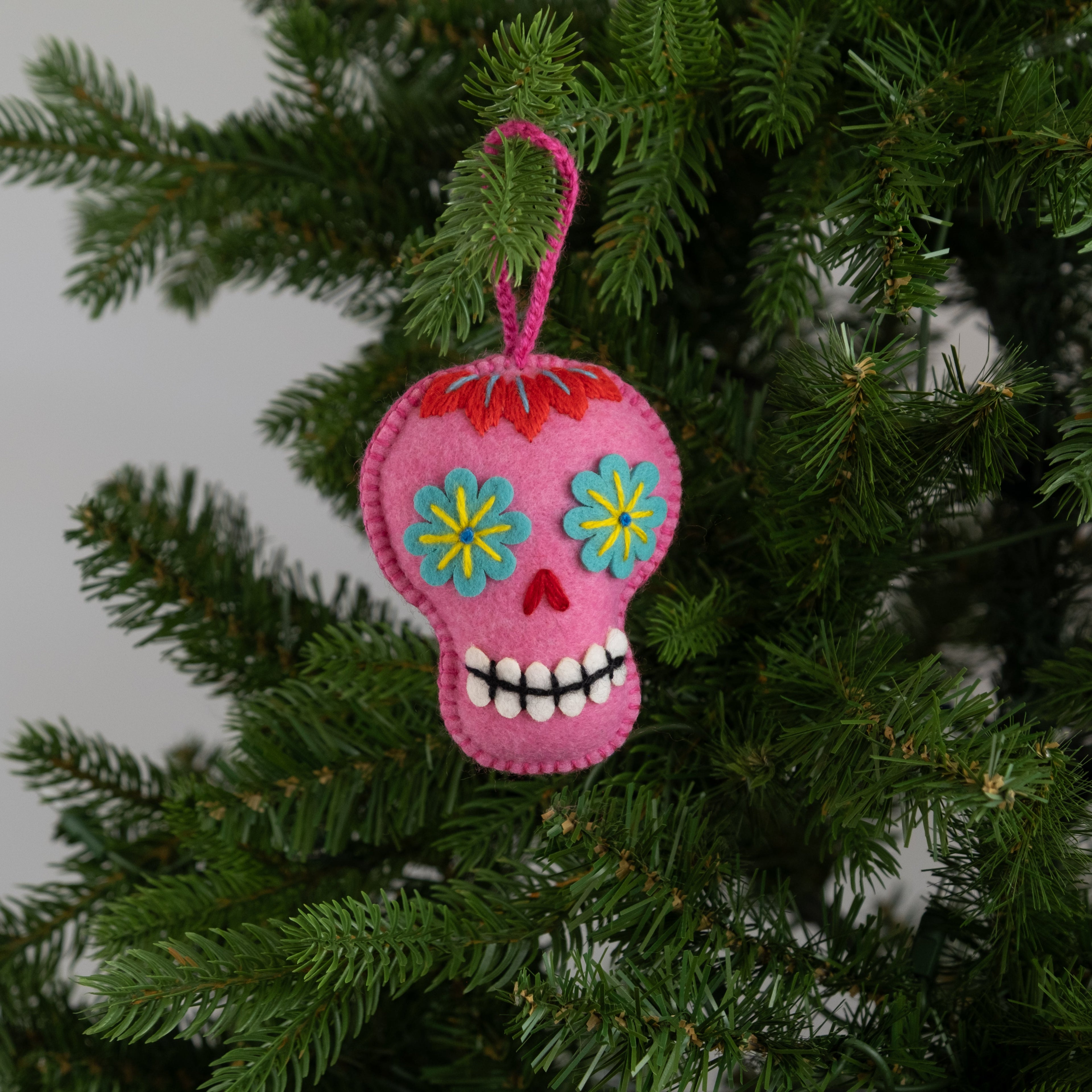 Felt Sugar Skull Ornament