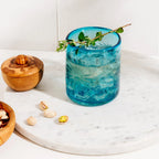 Aqua Etched Glass Tumblers