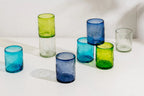 Aqua Etched Glass Tumblers