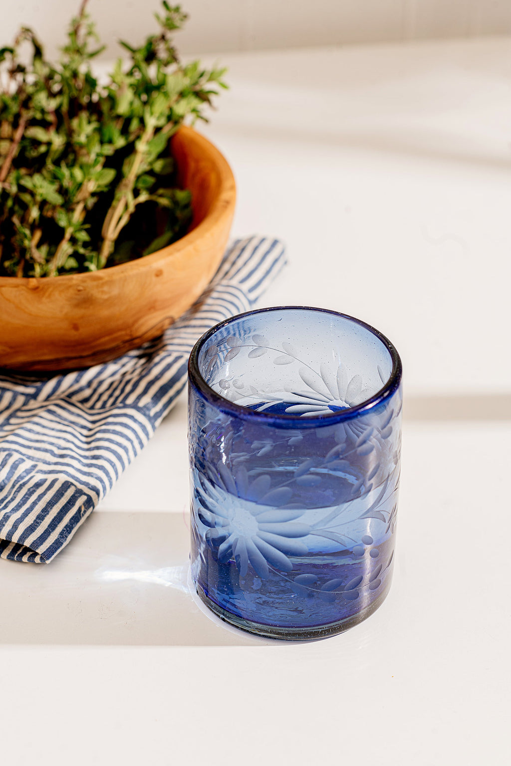 French Etched Glass Tumblers