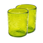Olive Etched Glass Tumblers