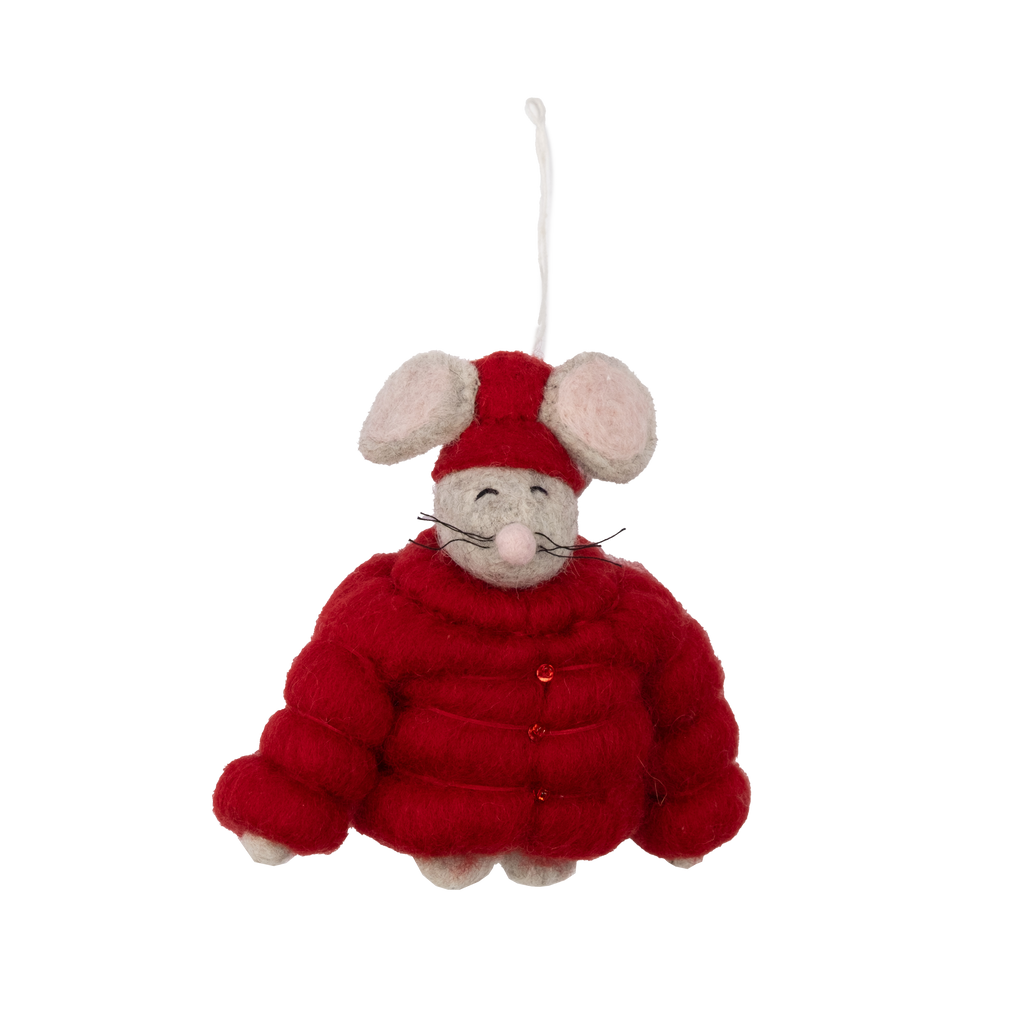 Santa Hat Mouse Ornament