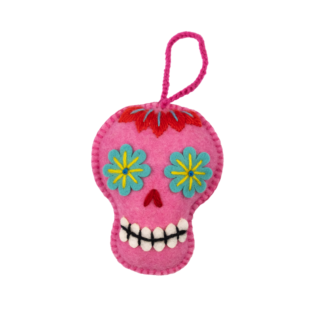 Felt Sugar Skull Ornament