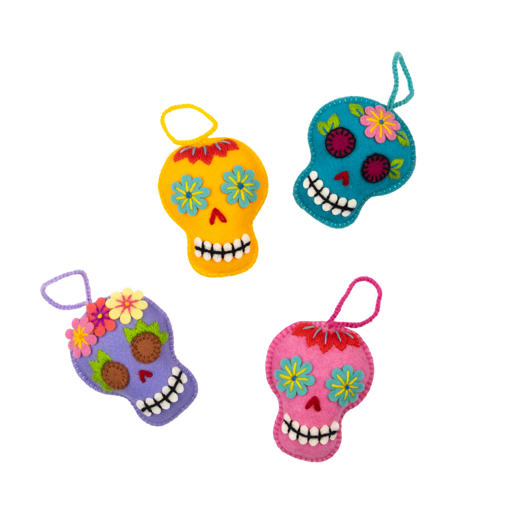Felt Sugar Skull Ornament
