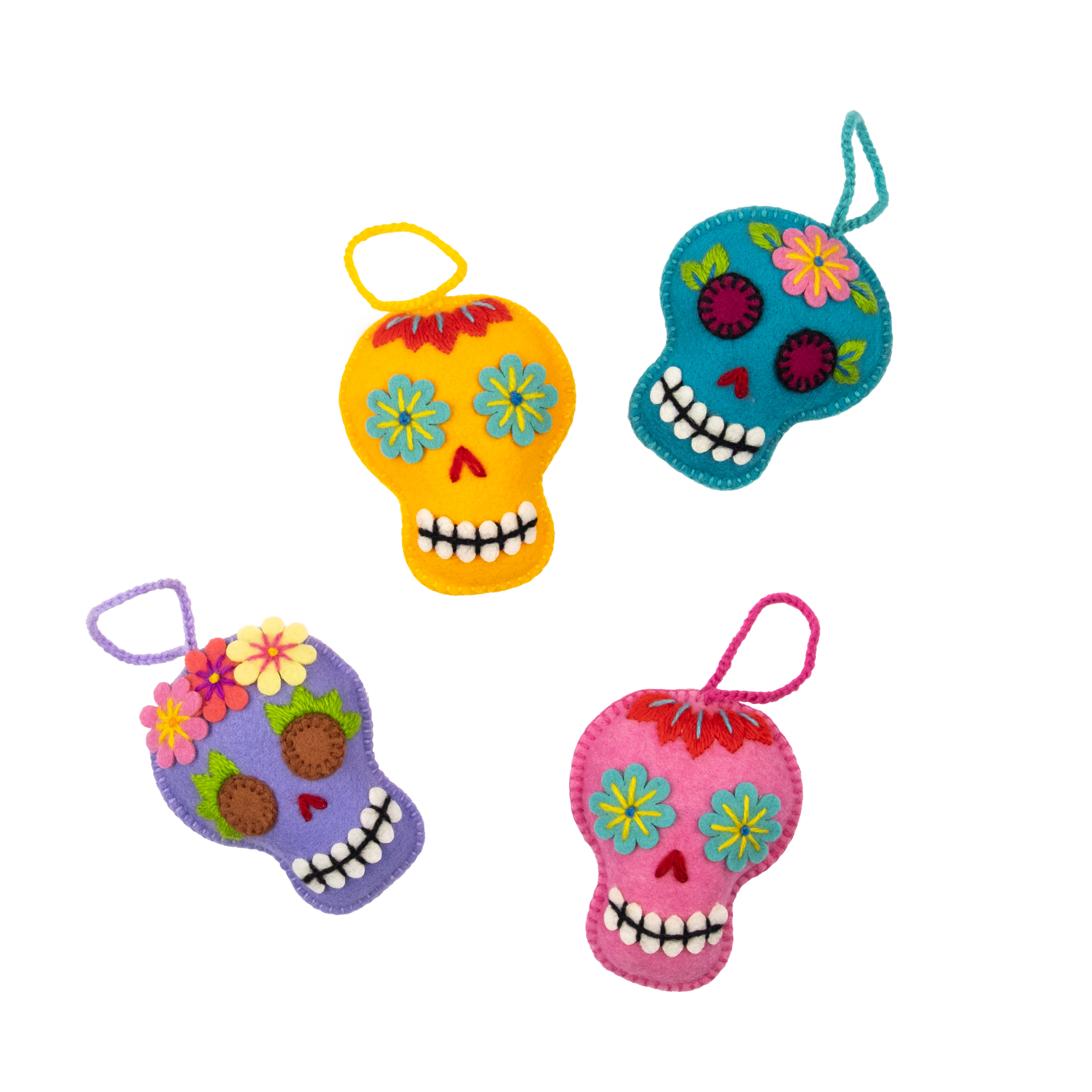 Felt Sugar Skull Ornament