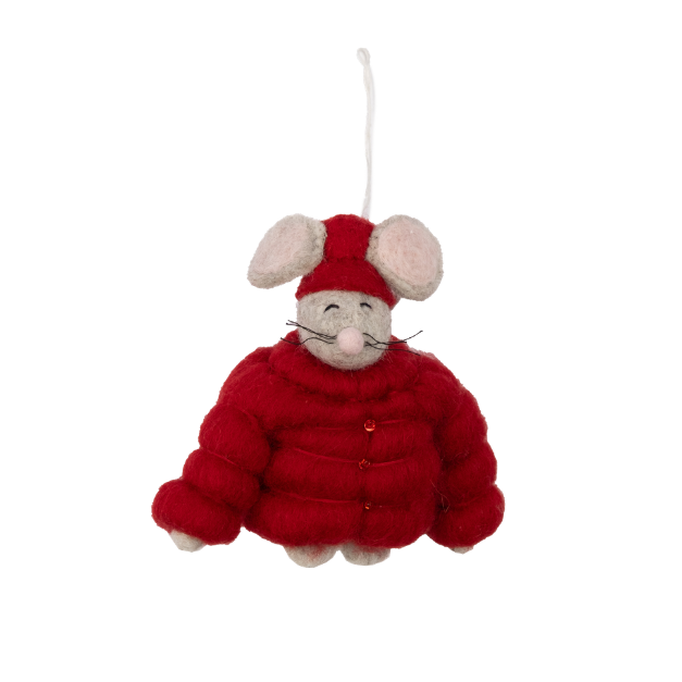Santa Hat Mouse Ornament