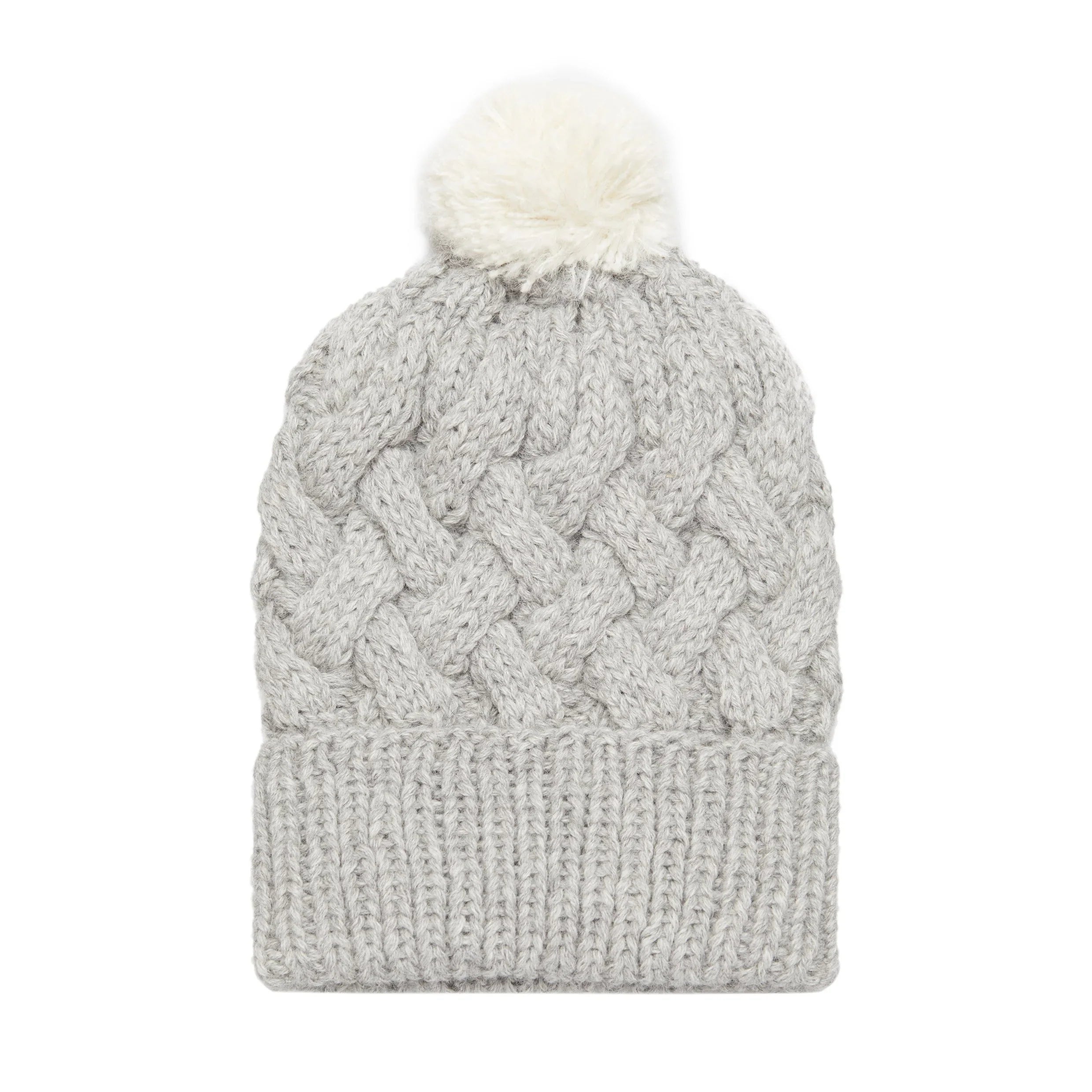 Pom Cable Knit Hat
