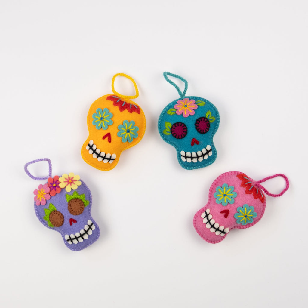 Felt Sugar Skull Ornament
