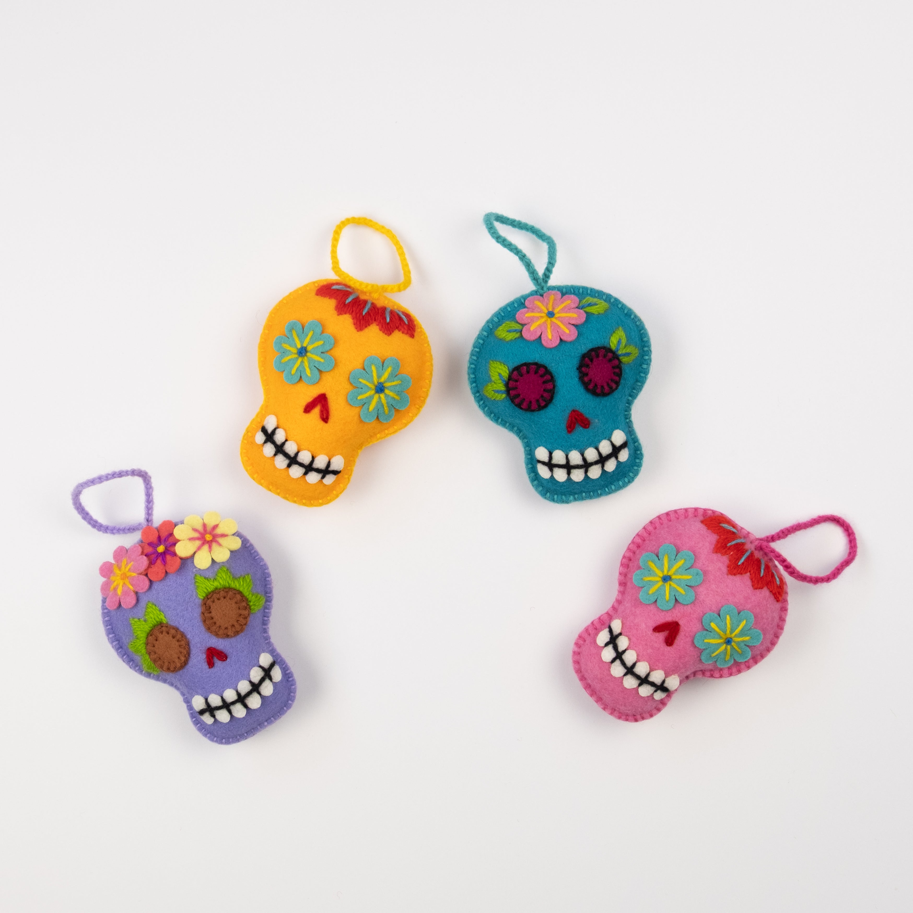 Felt Sugar Skull Ornament