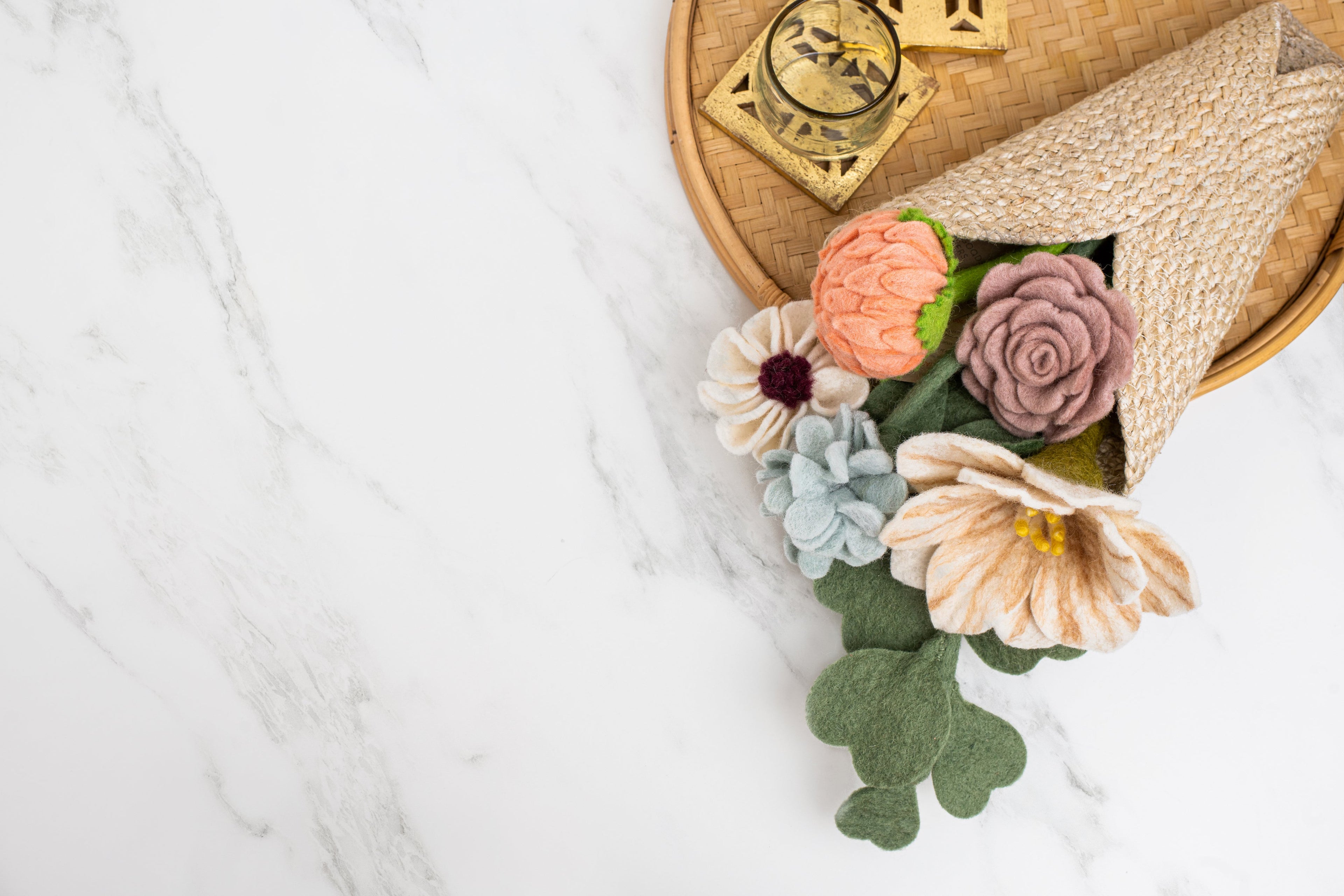 Felt Blooming Rose Stem