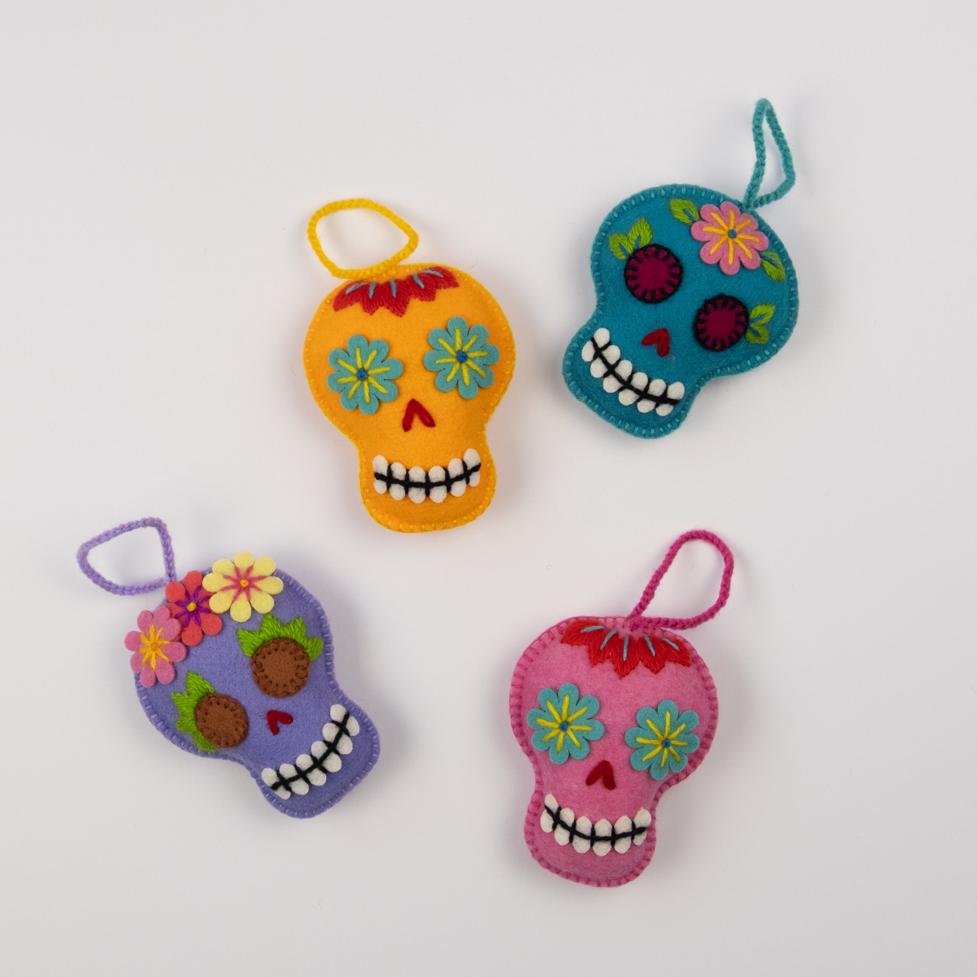 Felt Sugar Skull Ornament