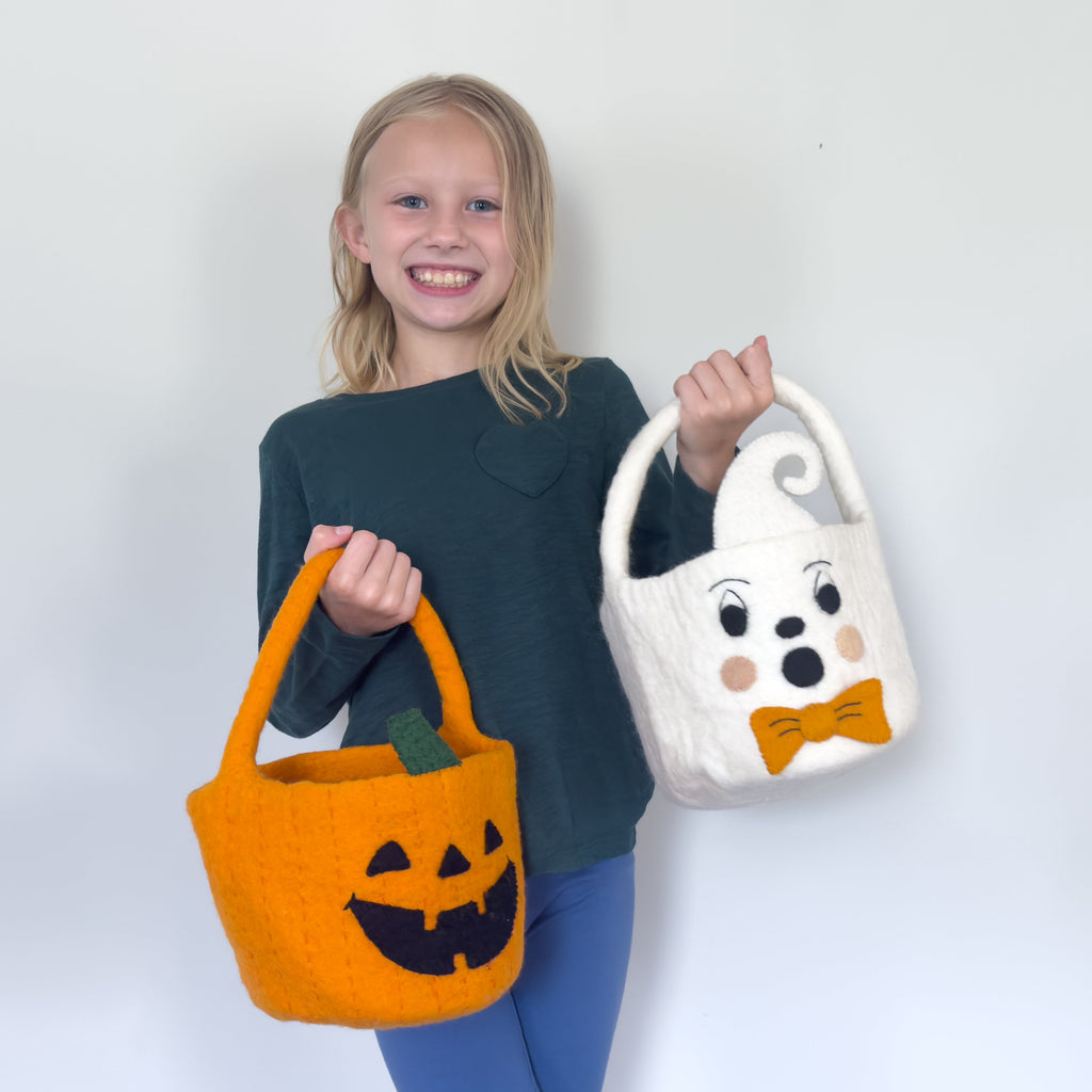 Felt Halloween Bucket Ghost