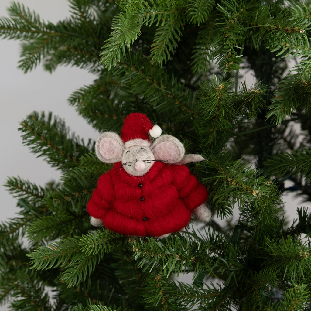Santa Hat Mouse Ornament