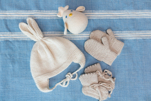 Alpaca Bunny Baby Mittens