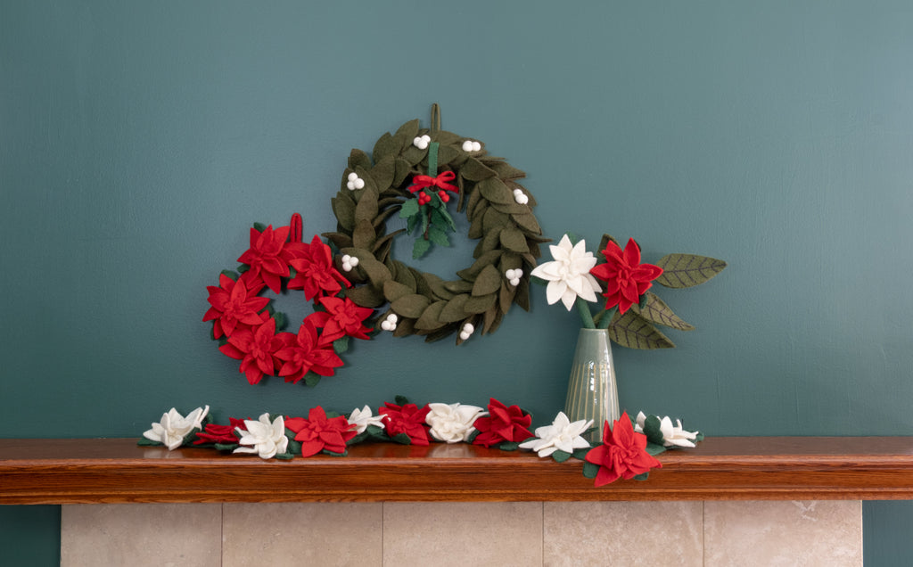 Felt Holly Ornament